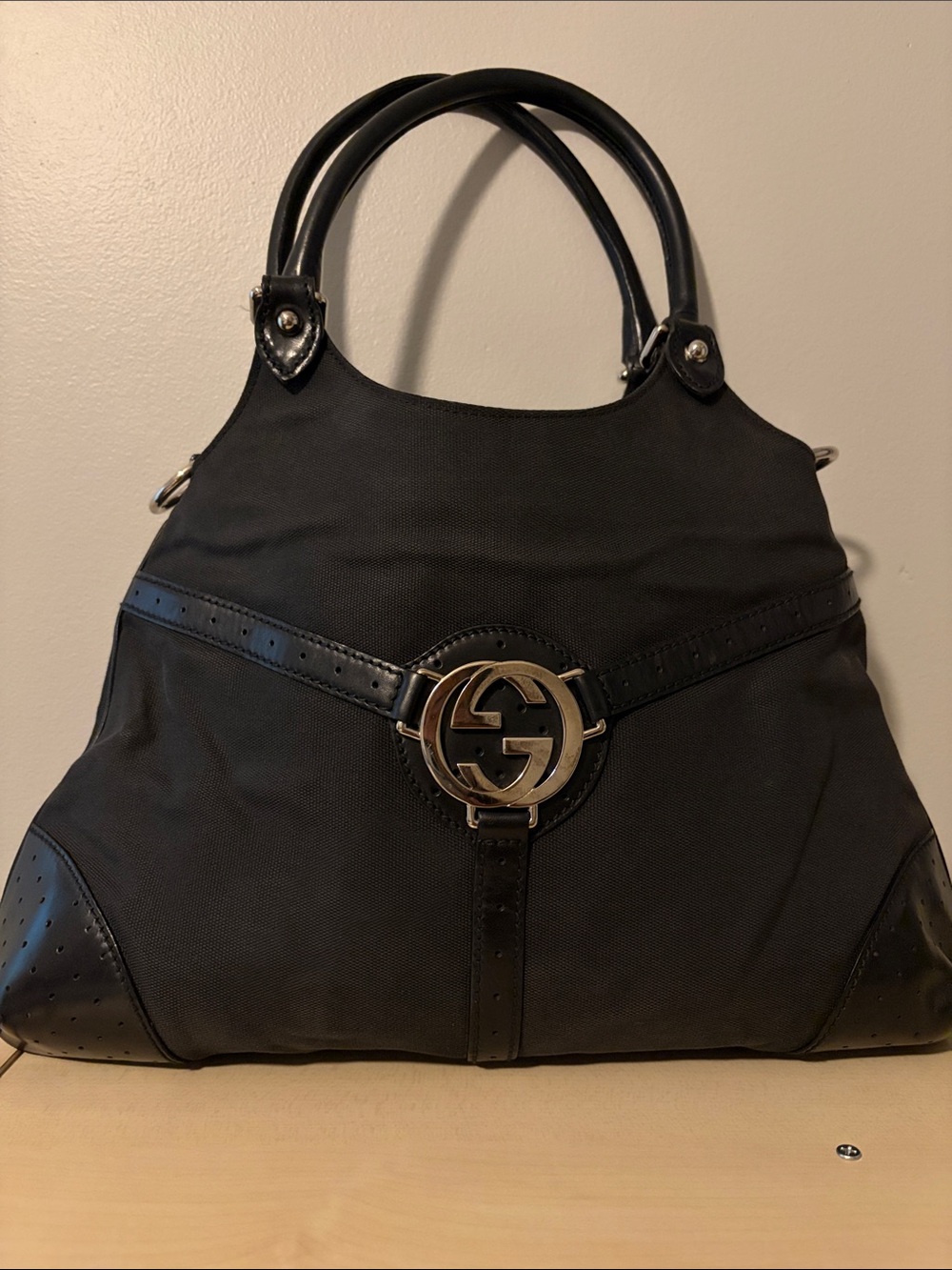 Gucci Black Shoulder Bag with Interlocking G Hardware by Tom Ford